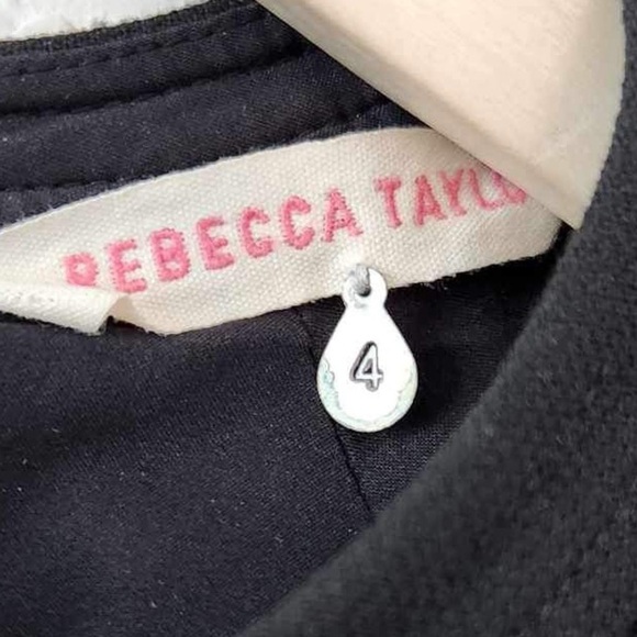 Rebecca Taylor gray sheath dress with black leather Size 4 - Picture 5 of 9